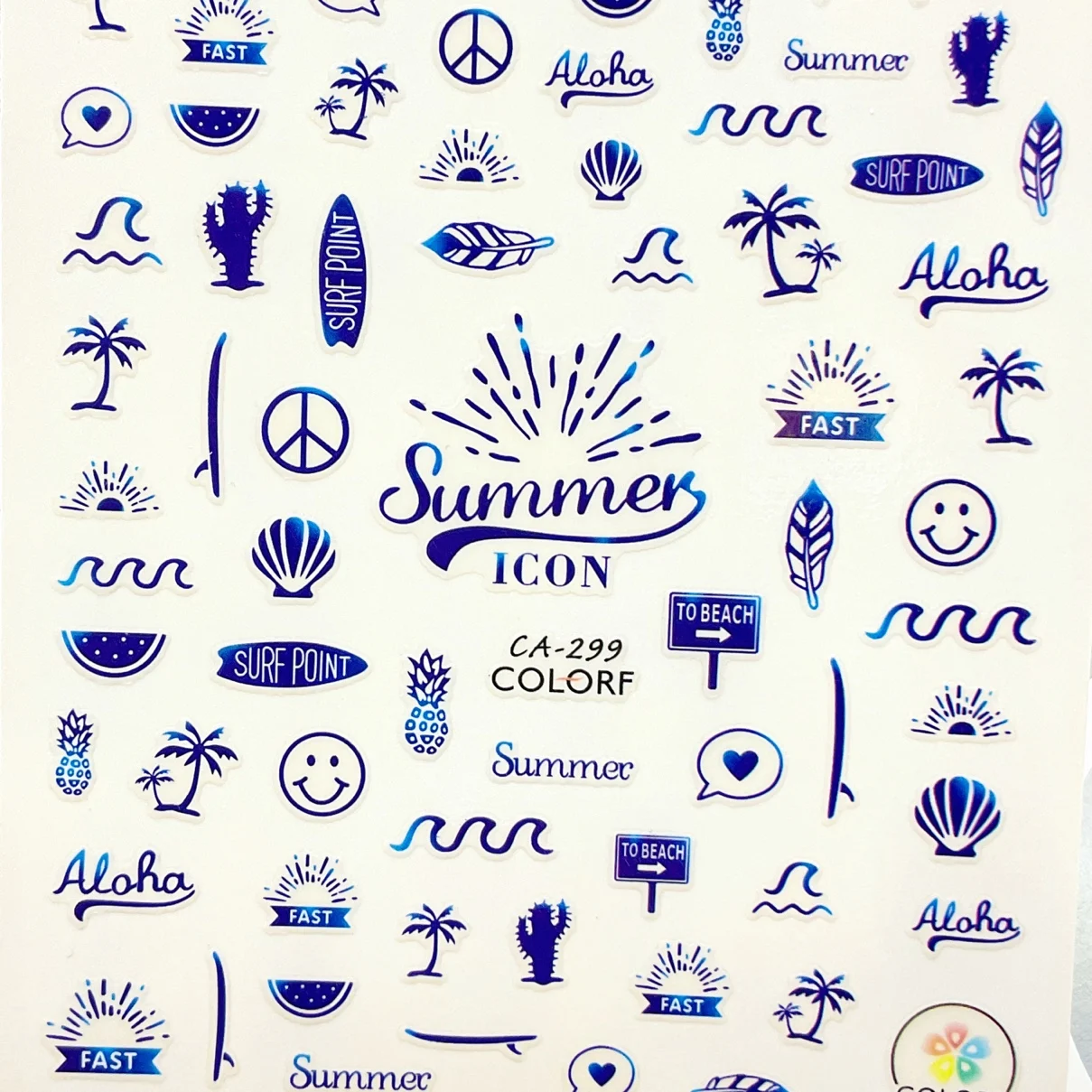 1 sheet Summer Ocean Coconut Tree Vacation Surfing Nail Art Direct fashion DIY accessories