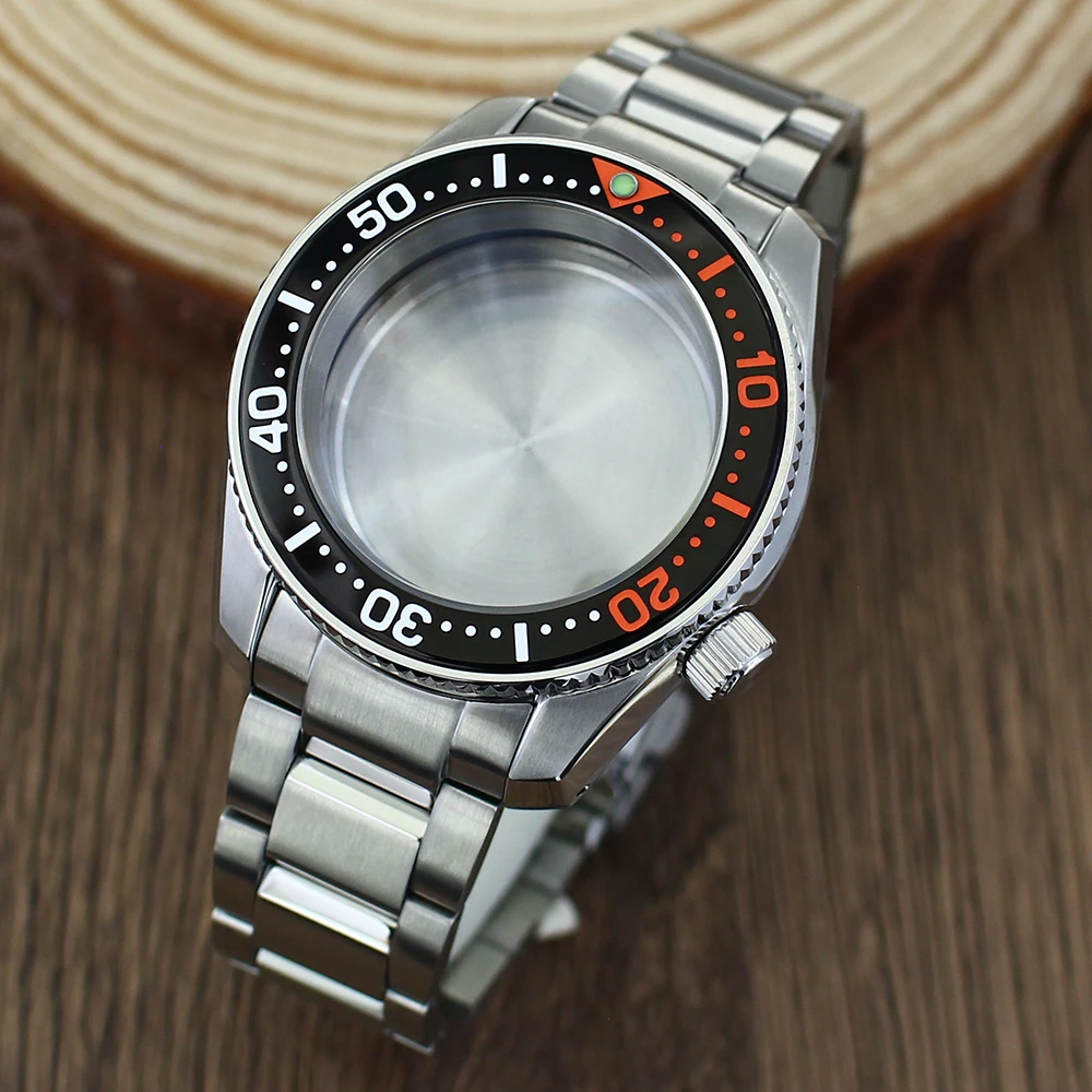 

42mm Men's Watch Case Rubber/steel Watchbands For NH35 NH36 NH38 Movement Mod SPB185/SPB187J1 watches accessories Sapphire Glass