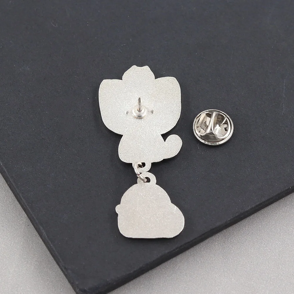 Niedliche Luo Xiaohei BiDiu Emaille-Pin, Schwarze Katze und Gelbes Küken Brosche, Cartoon-Anime-Charakter-Abzeichen für Rucksäcke, Kleidung, Geschenk für Fans – Detail 6