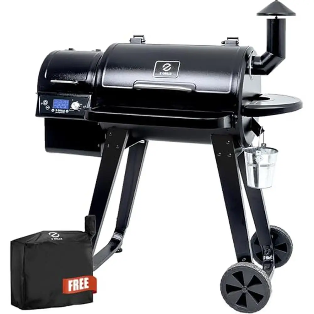 Wood Pellet Grill Smoker PID V2.1 Controller 450 Sq Cook Area Meat Probe 8 1 BBQ Outdoor Auto Temperature Ultimate Barbecue Bake