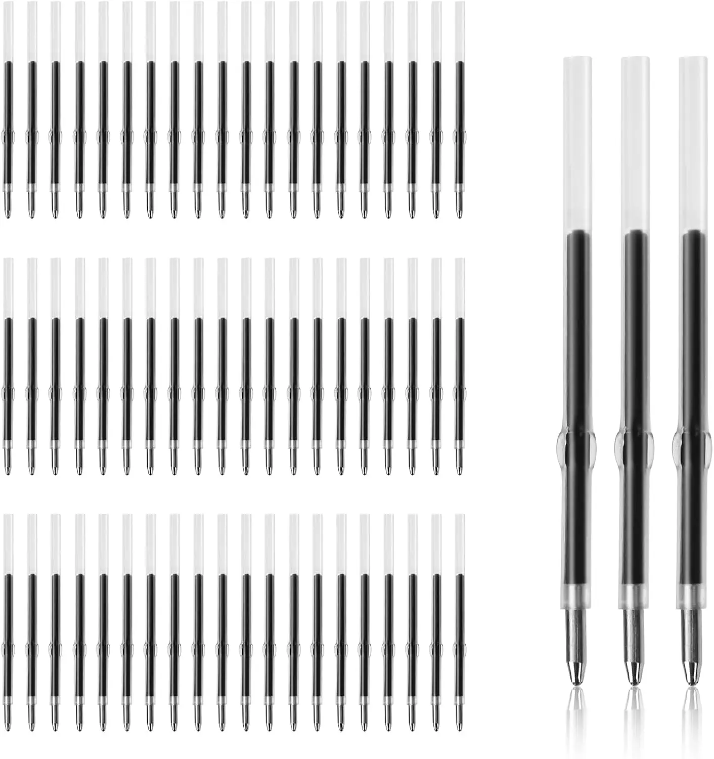 50 pcs Black Ink Beadable Pens Refills, Replaceable Pens Refills, for Plastic Bead Ballpoint Pen Ink Refills