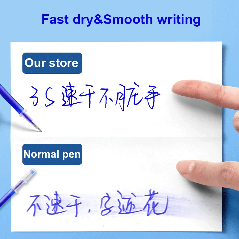 20+2 Pcs/Set Kawaii Erasable Gel Pens writing smooth 0.5mm fastdry Blue/Black/Red Gel Ink Stationery School&Office supplies