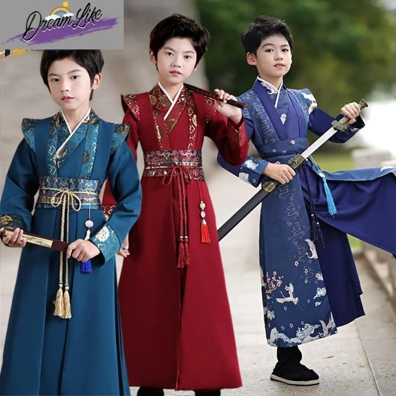 

Ele Hanfu Children's Clothing for Boys Sli Ancient Chinese School orm Attractive Traditional Costume by Yunxi Yan