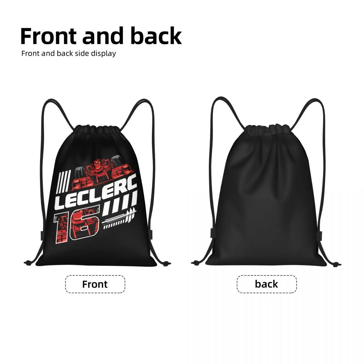 Custom Charles Leclerc 16 Drawstring Bags for Shopping Yoga Backpacks Men Women Sport Car Sports Gym Sackpack