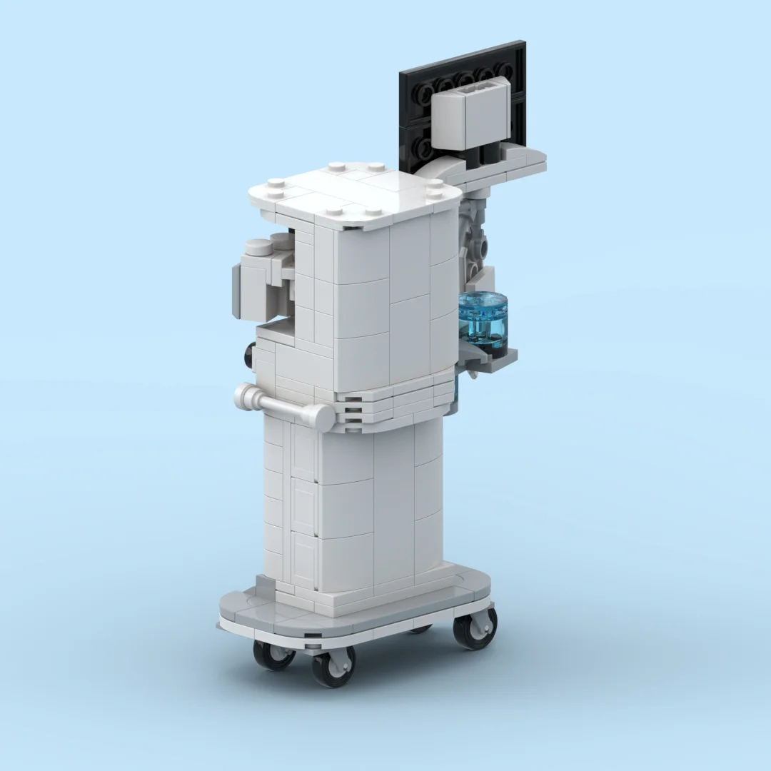 MOC Simulation Anesthesia Machine Building Block Model  Assembly Medical Equipment Ornament Children's Educational Toys - view 3