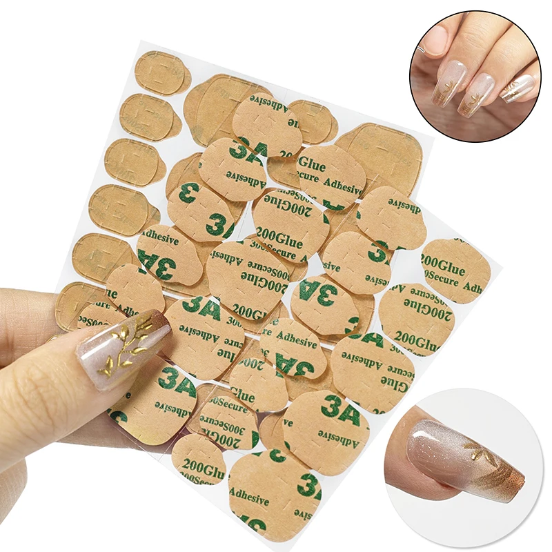 24/120Pcs Double-sided Adhesive Tape Traceless Nail Display Board Paste Practice Fixing Base Jelly Glue Fake Nails Tool Manicure