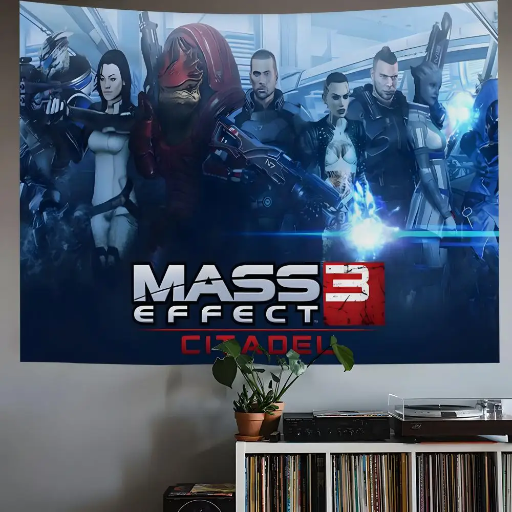 Tapiz de la trilogía Mass Effect de Sci-Fi Epic Game, arte multiusos para el hogar, para sala de estar, dormitorio, tela suave de alta calidad