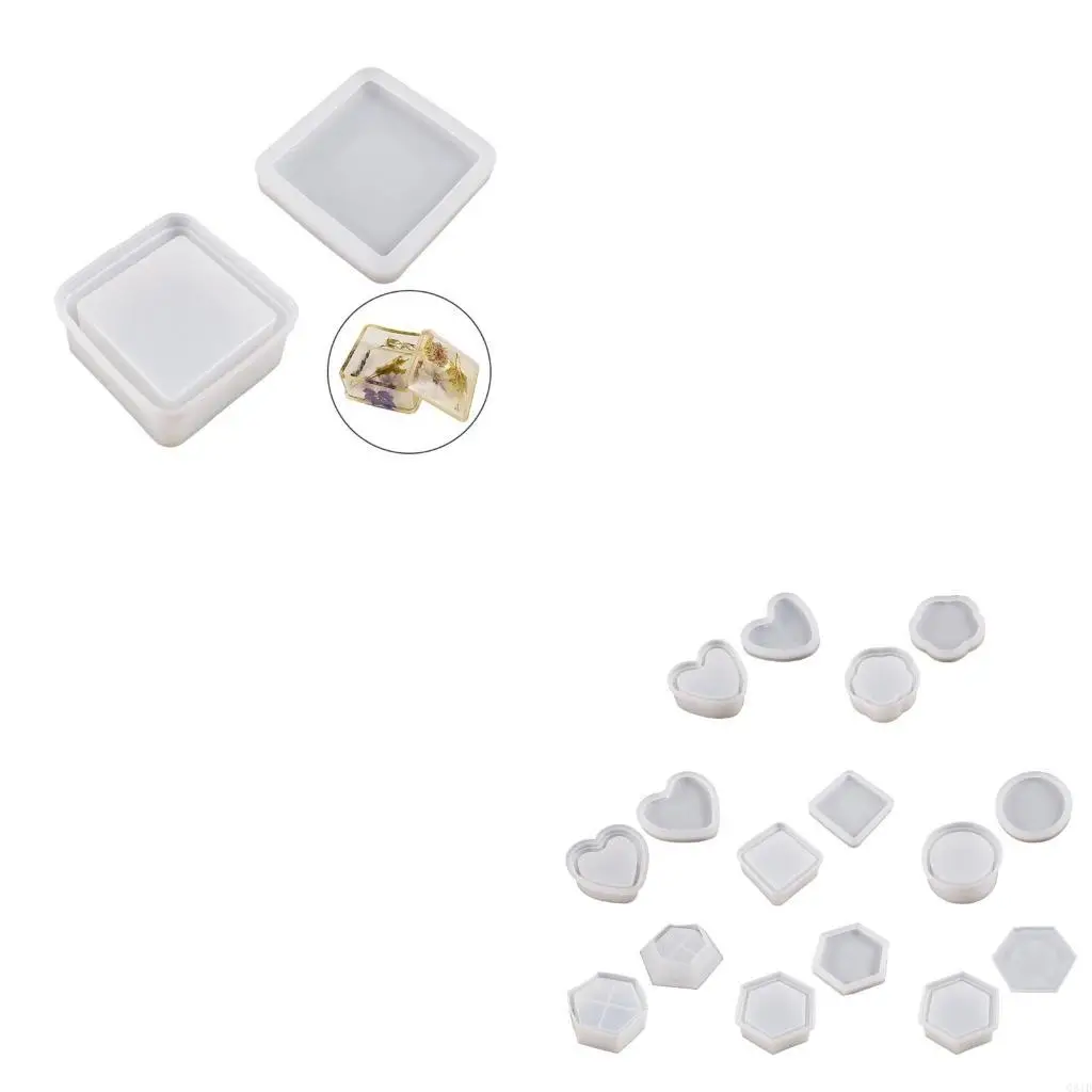 

Resin Mold for Storage Box+Lid Making Flexbible Silicone Molds for DIY Candlestick Flowerpot Candy Jewellery Box Crafts