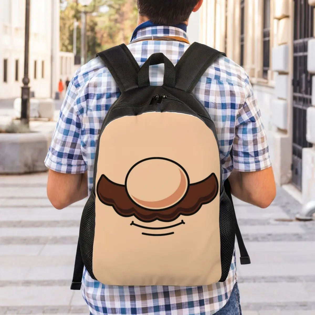 Mochilas personalizadas para nariz de bigode para homens e mulheres, sacos de barba engraçada, bolsa casual para faculdade, escola, fofa