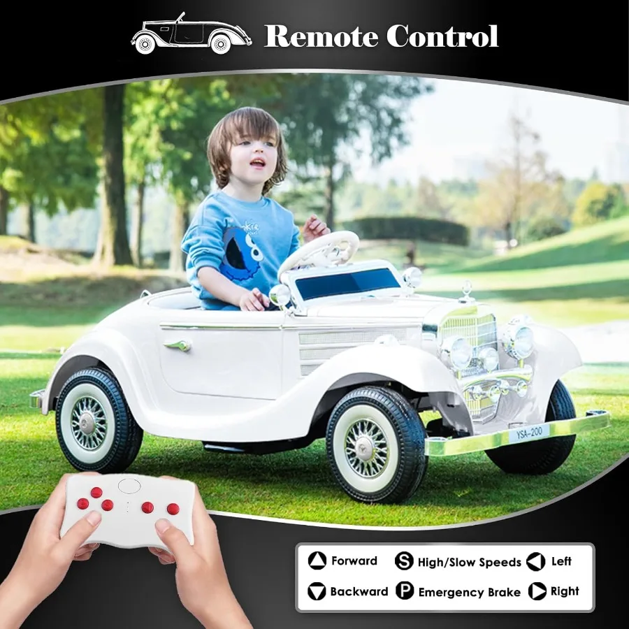 Large Ride On Car Compatible with Benz 12V Battery Powered Electric Vehicles with Remote Control for 4WD Classic Ride on Toys w