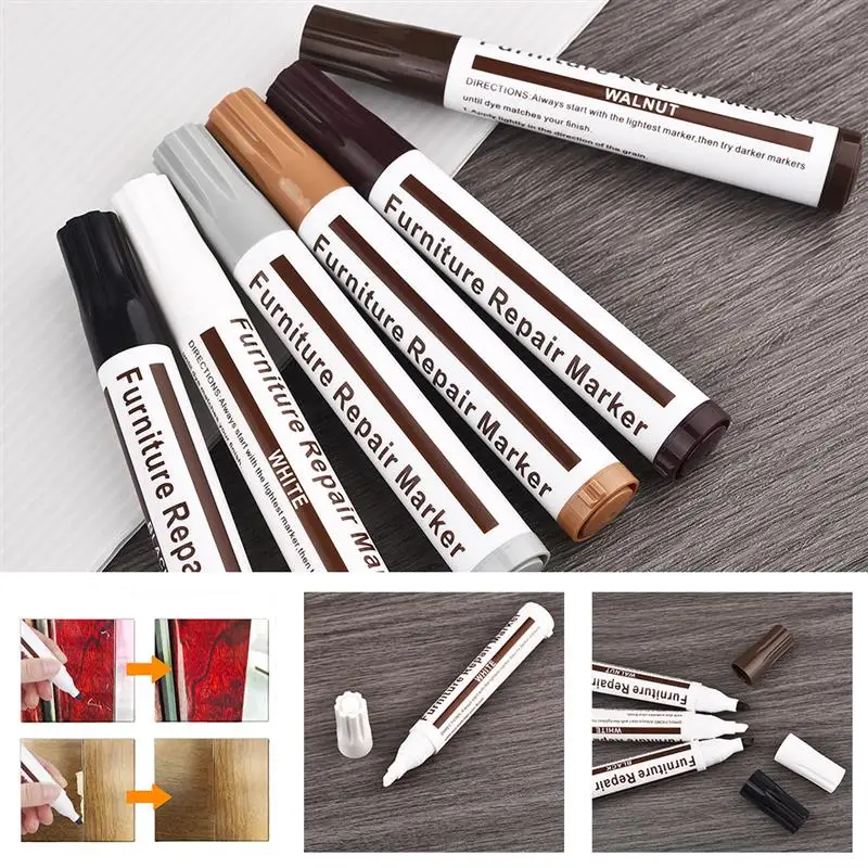 Bolígrafos creativos para reparación de muebles, marcadores de retoque, palos de relleno, Kit de restauración de arañazos de madera, bolígrafos de pintura, reparación compuesta de madera