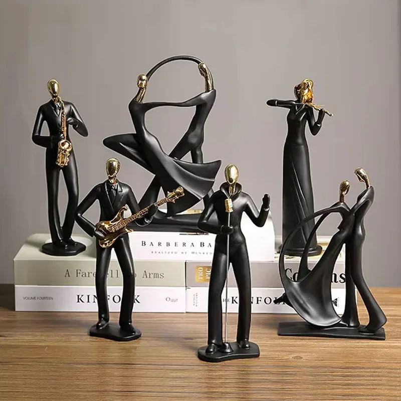 Nordic Art Dancing Couple Resin Figure Ornaments Figurines Home Decoration Accessories for Living Room Ornaments for Home Decor
