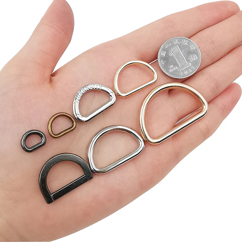 10 Stück Metall-D-Ring-Schnallen, 9 mm/15 mm/20 mm/26 mm, für Gurtband, Rucksäcke, Taschen, Katzen- und Hundehalsbänder, Ketten, DIY-Zubehör. – Detail 5