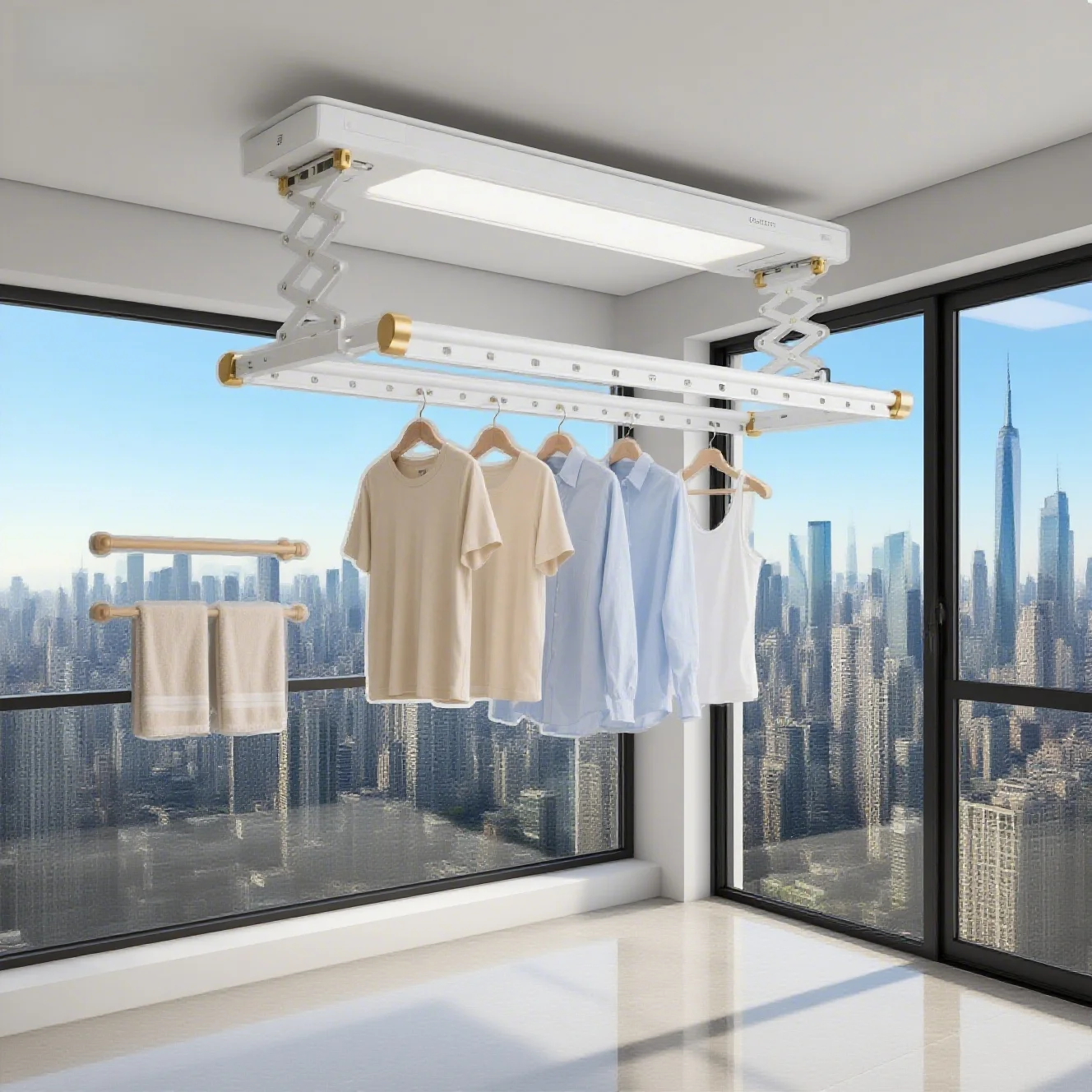 

Motorized Automatic Smart Clothes Drying Rack With Lighting