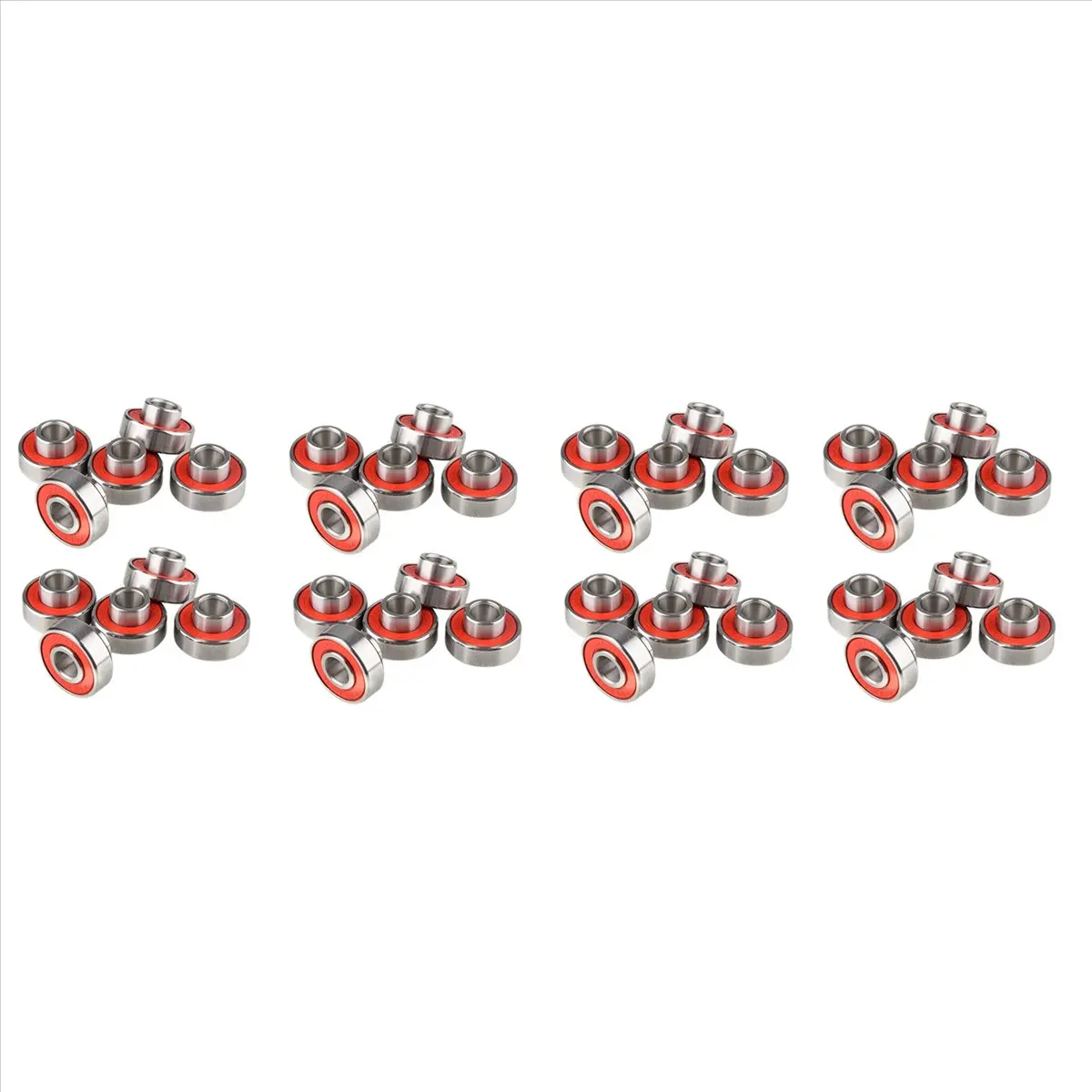 40Pcs 608-2RS Longboard Integrated Bearing Skateboard Wheel Bearing Inline Roller Skate Bearing 8X22X12.6Mm,Red view 4