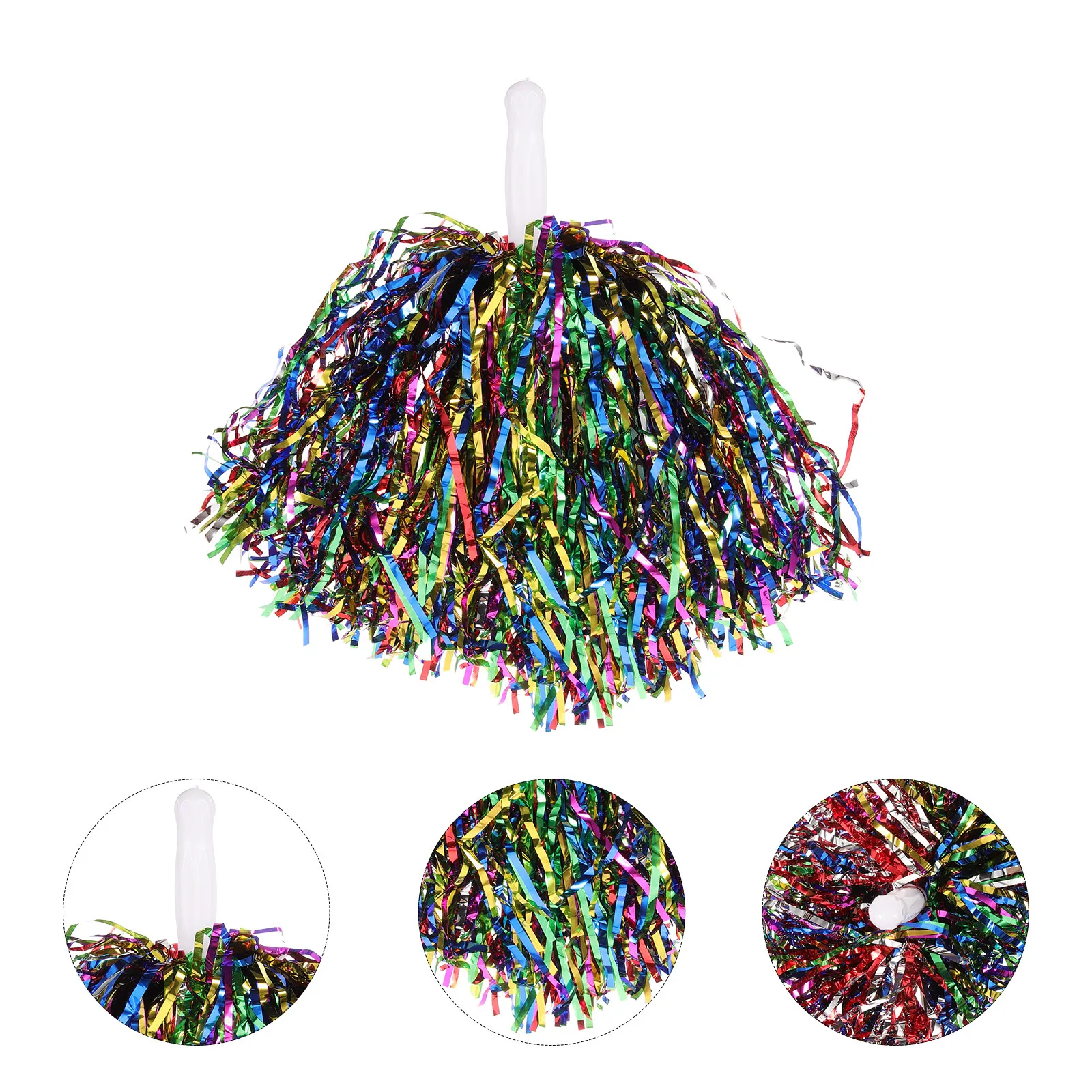 10pcs Pom Poms Cheerleading 20g Small Handle Colorful Cheerleader Pom Poms Hand Flowers Seven Colors Reusable Sports Prop