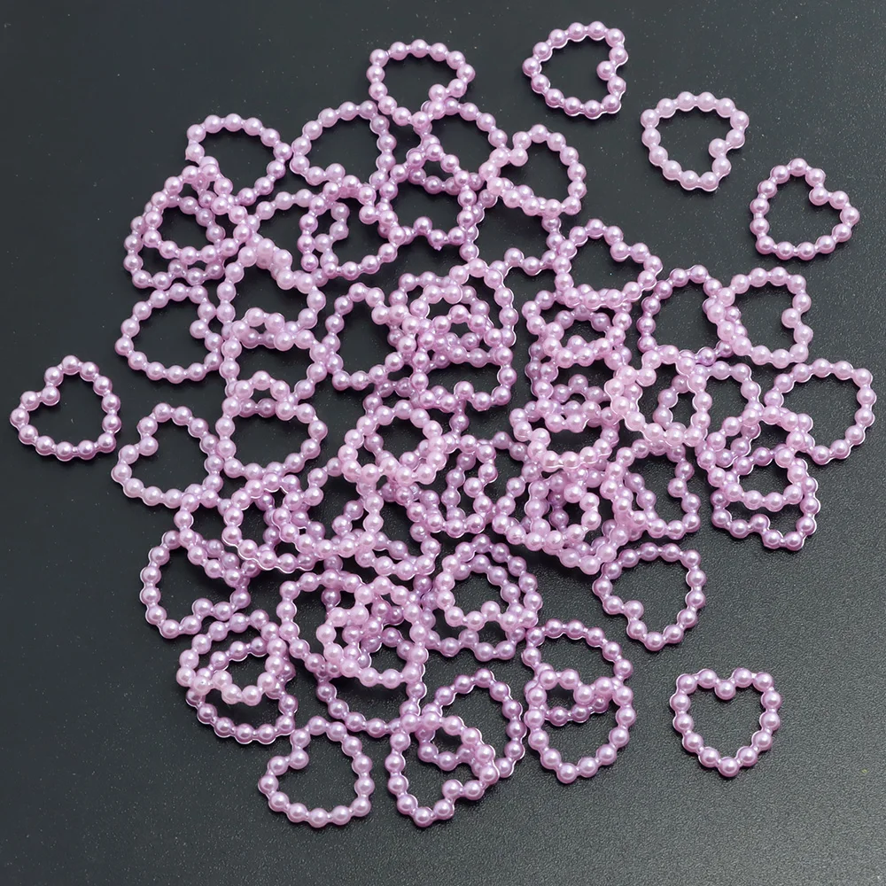 100 ชิ้น 10 มิลลิเมตรหัวใจไข่มุกเล็บ Charms ไข่มุกอะคริลิค 3D เล็บ Charms สําหรับเล็บ DIY Craft เครื่องประดับเสื้อผ้ารองเท้าอุปกรณ์เสริม