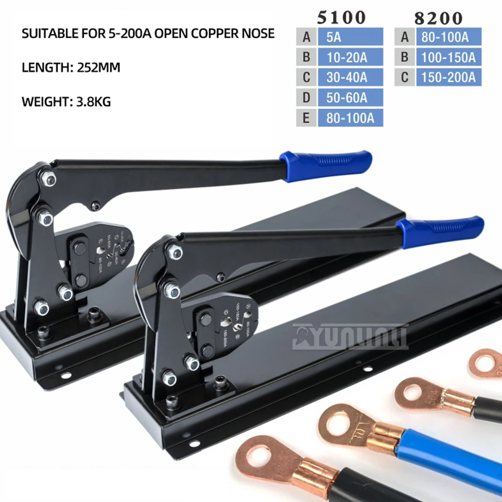 Desktop OT Open-End Nose Crimping Pliers U-Type Terminal Lug Copper Terminal 5-200A, Joint Crimping Pliers IWS-5100D
