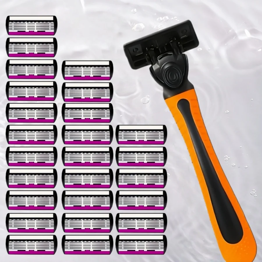 

Razor for men 6-Layer blade leg hair underarm shaving knife 6-layer blades razor cross-border spot manual razor Leg shaver