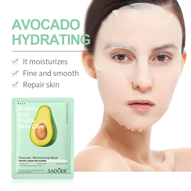 1Pcs Natural Fruit Plant Moisturizing Hydrating Oil Control Brightening Sheet Face Mask Shrink Pores Skin Care Beauty Cosmetics