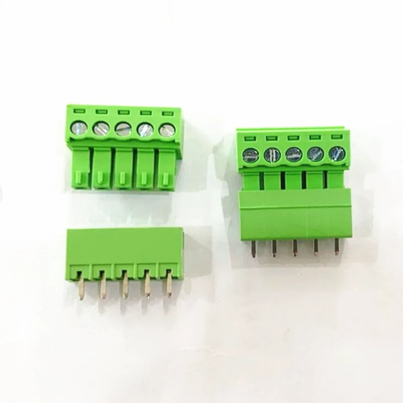 5 paires de borniers enfichables 15EDG-3.81mm avec une espacement de connecteur Phoenix vert 3.5mm connecteur de carte à souder PCB