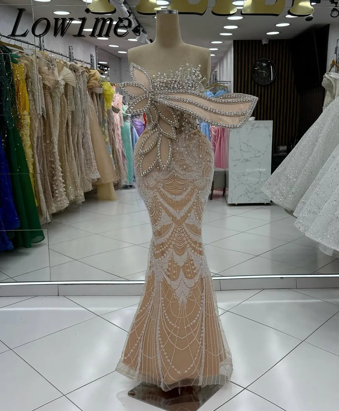 

Women's Off Shoulder Prom Dresses Full Shiny Crystals Maxi Wedding Guest Gown Dubai Arabic Birthday Event Dress Customized 2025