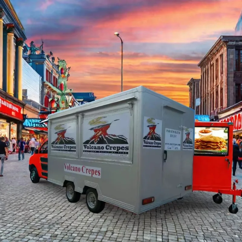 Popular Outdoor Fast Food Crepe Truck with Mobile Kitchen Cooking Equipment