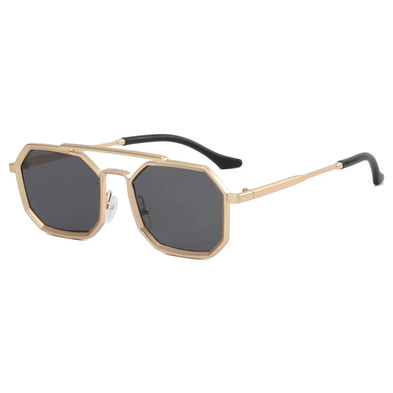 2024 New Metal Frame Polygonal T-Table Sunglasses, Simple and Fashionable, High end Glasses for Men and Women