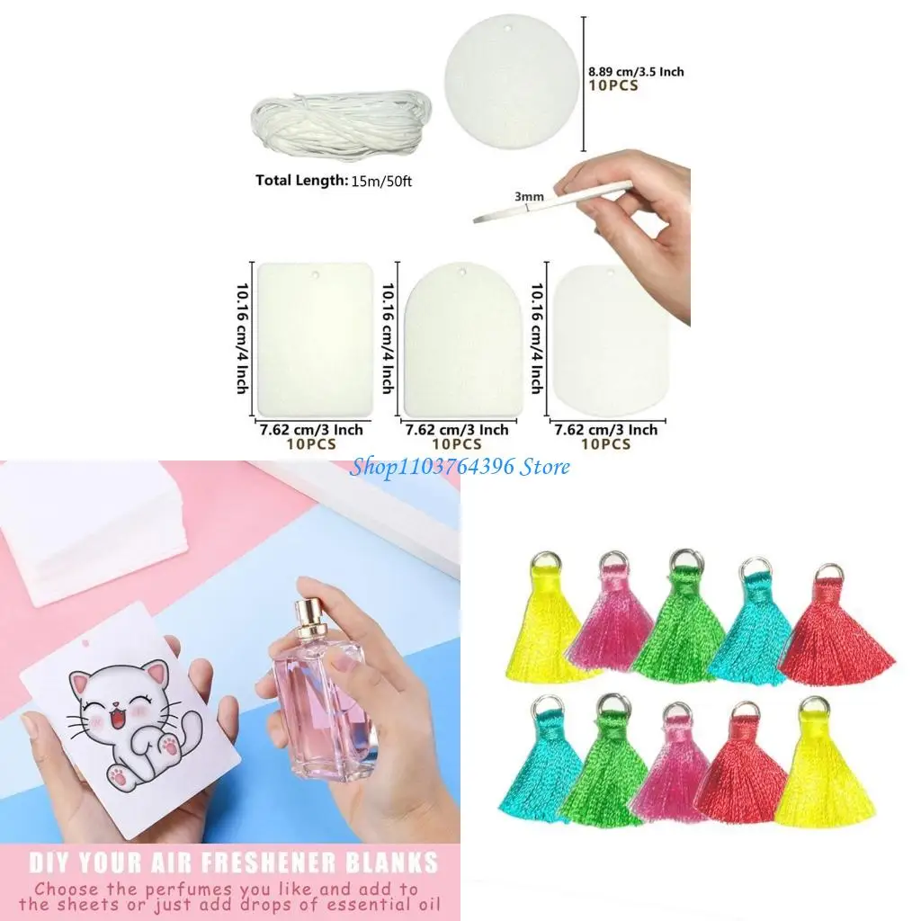 

DIY Air Freshener Blank Felt with Tassel Rope Car Home Felt Sheet Sublimation