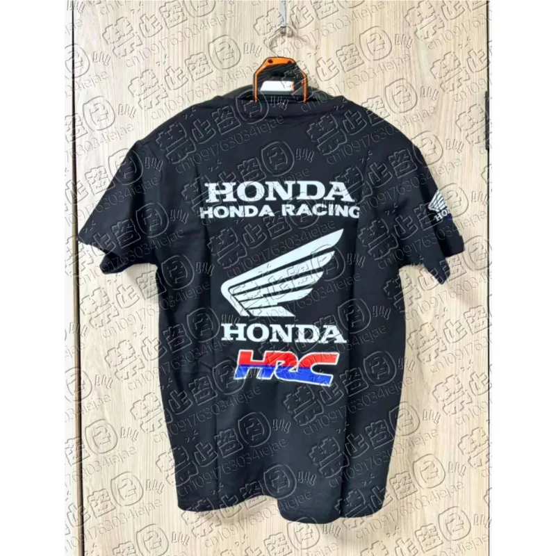 2025 جديد الرجال هوندا HRC سباق طبعة محدودة قميص أسود التجفيف السريع عادية قصيرة الأكمام الرجال النساء دراجة نارية ملابس علوية