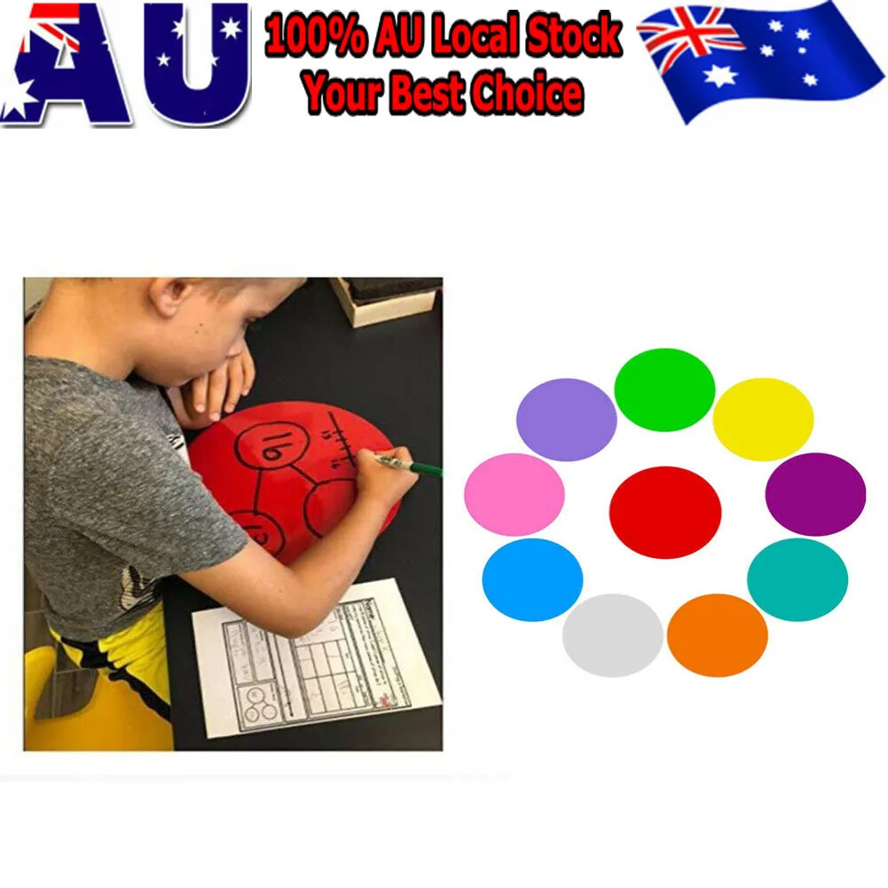 Ciieeo 10pcs Whiteboard Decal Dry Erase Wall Sticker Removable Vinyl Circles for Classroom Table Kids