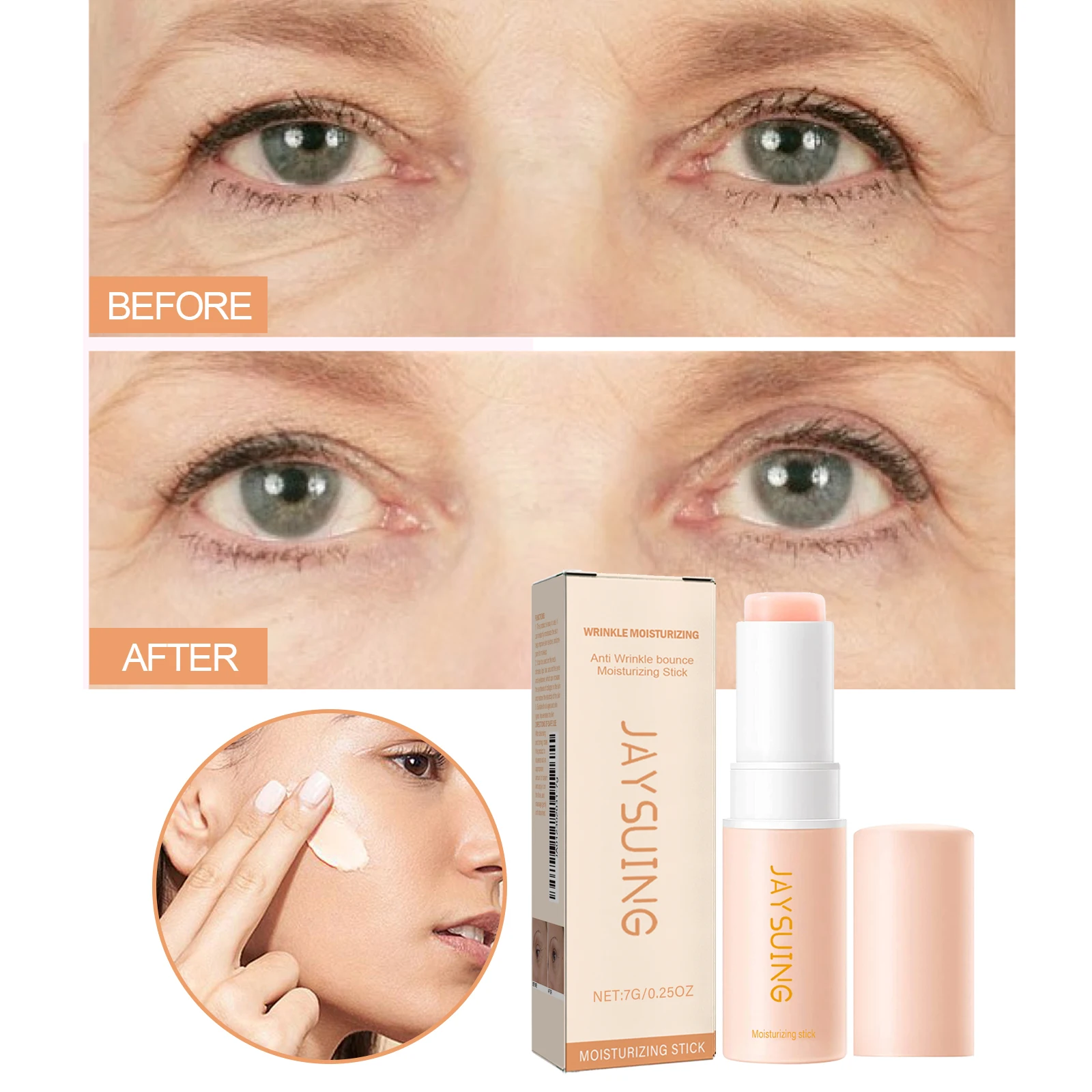 Kollagen-elastischer Stab, straffend, feuchtigkeitsspendend, aufhellend, stumpfe Haut, verblasst Augenringe, Schwellungen, feine Linien, Gesichtspflegecreme