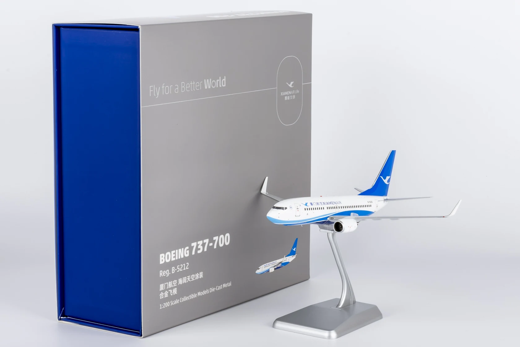 64118 Alloy Collectible Plane Gift NG Model 1:200 Xiamen Airlines "SkyTeam" Boeing B737-700 Diecast Aircraft Jet Model B-5212