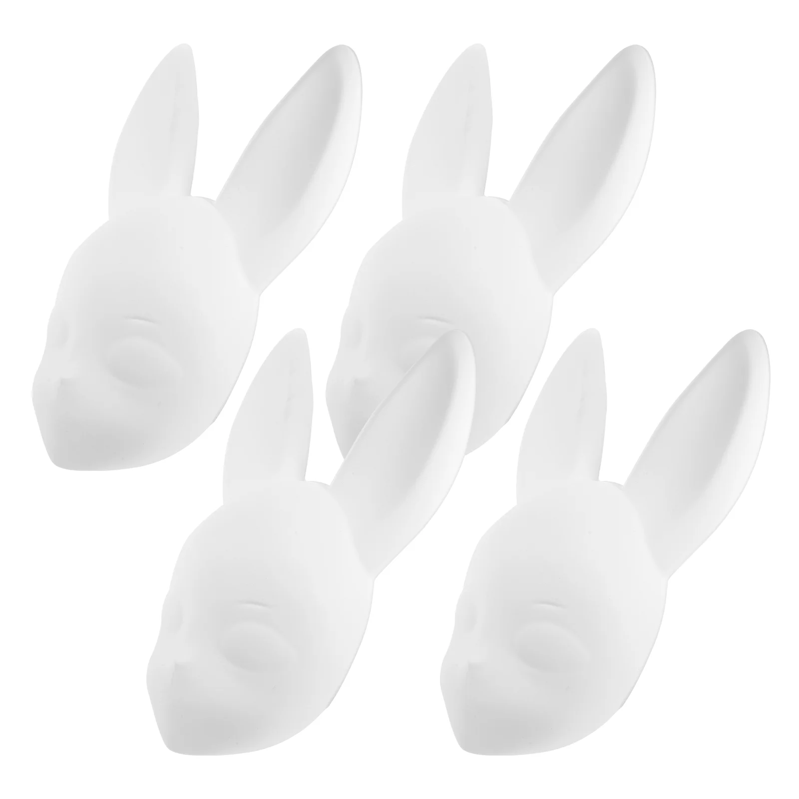 4 Pcs Decorate Manual Rabbit Mask The Plastic Paintable DIY Dance Cosplay Masquerade Party