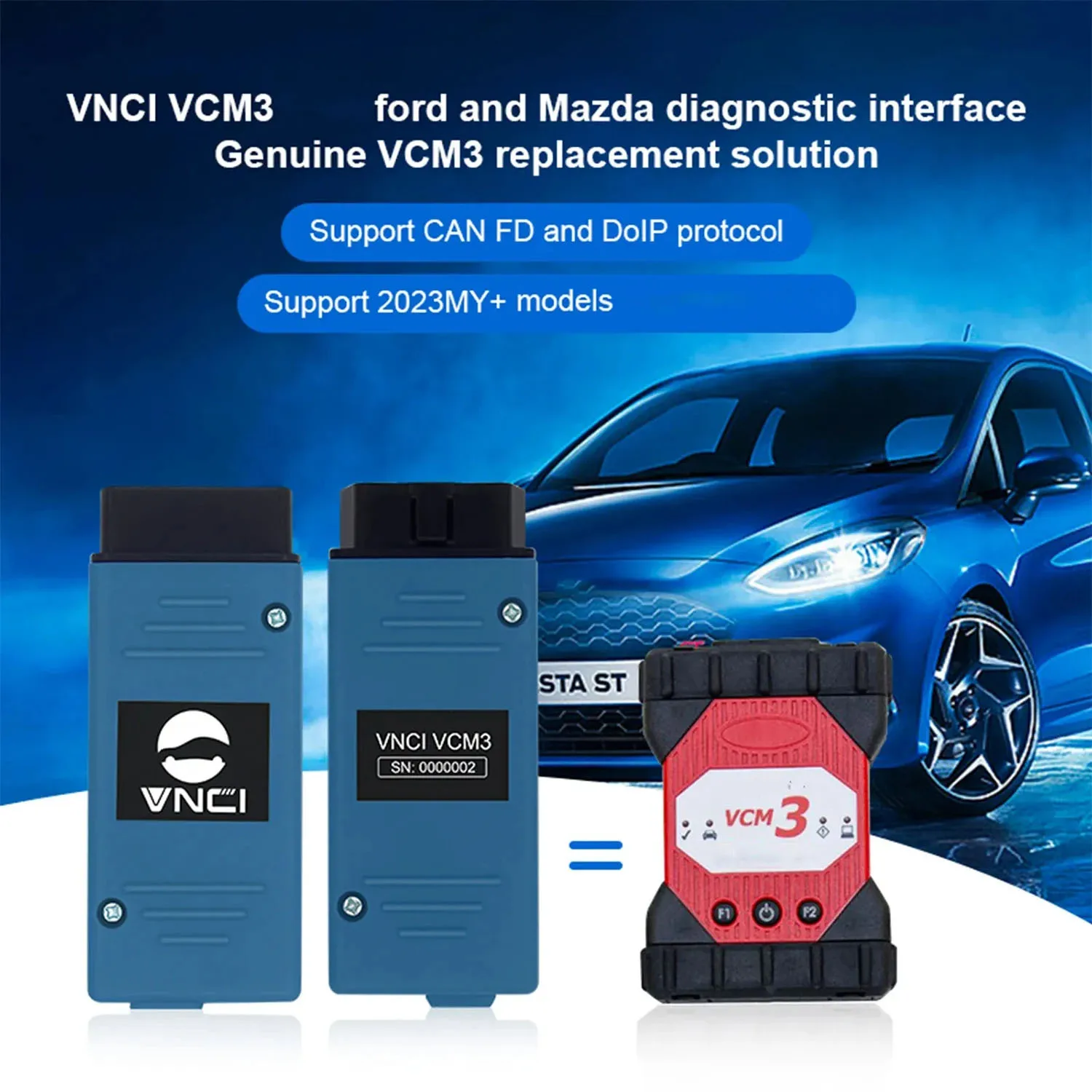 VNCI VCM3 per Ford per Mazda Support CAN FD DOIP compatibile con Ford Mazda MDI2 Driver Software originale EV Car Battery Check