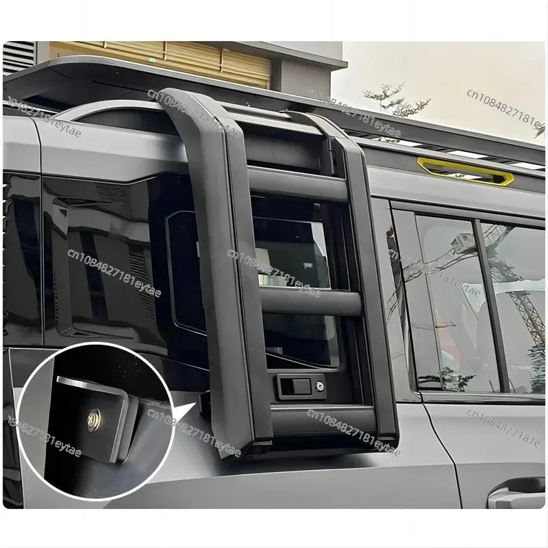 Suitable for folding ladder frame of aluminum alloy rear window on the roof side ladder