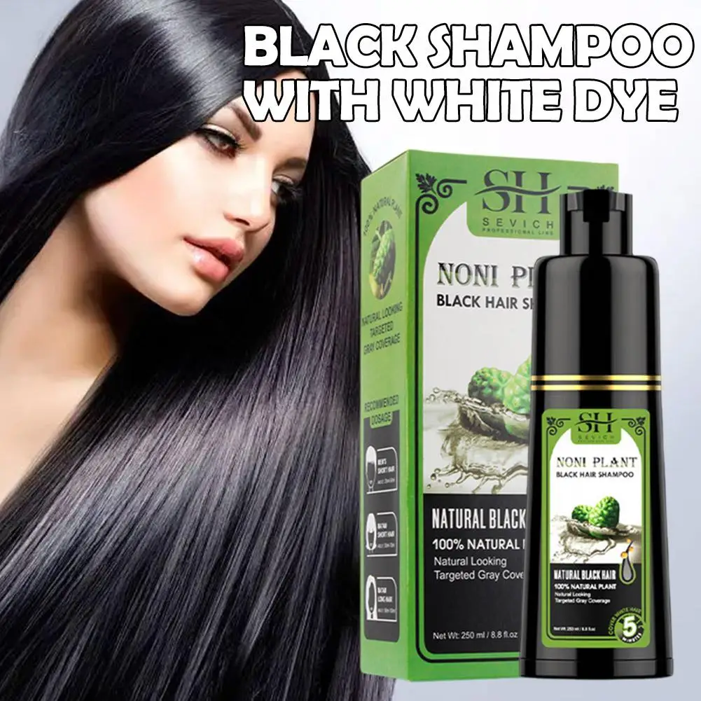 

250ml Organic Natural Fast Hair Dye Black Shampoo Plant Essence Black Hair Color Dye Shampoo For Cover Gray White Hair X9V8