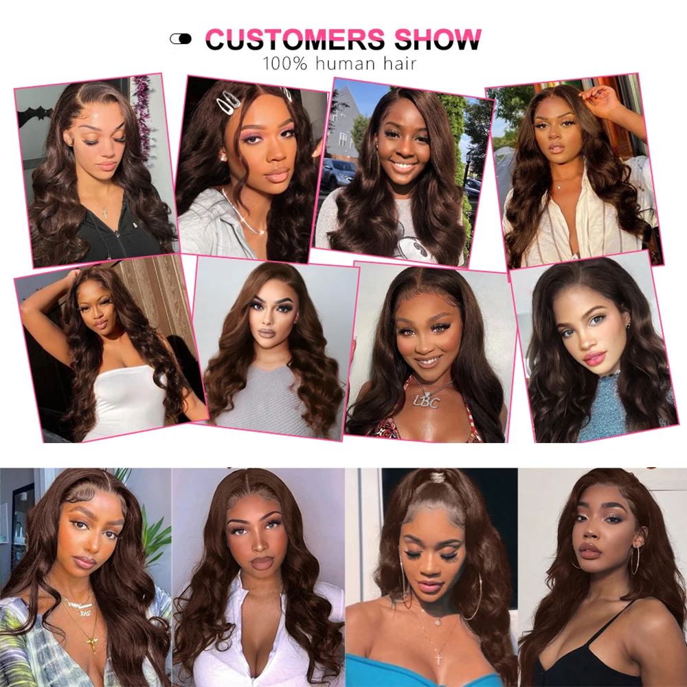 Luxediva Pre-Colored Body Wave Hair Weave Bundles #2 #4 Brazilian Human Hair Extensions Light Brown Remy Wholesale For Fashion