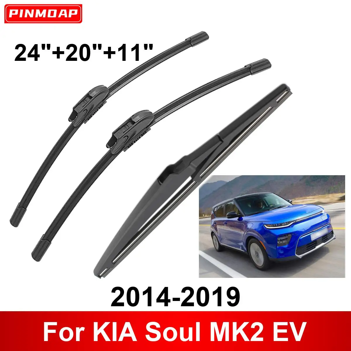 

1/2/3/4/6PCS Car Wiper For KIA Soul MK2 EV 2014-2019 Front Rear Wiper Blades Brushes Auto Accessories 2014 2015 2016 2017 2018