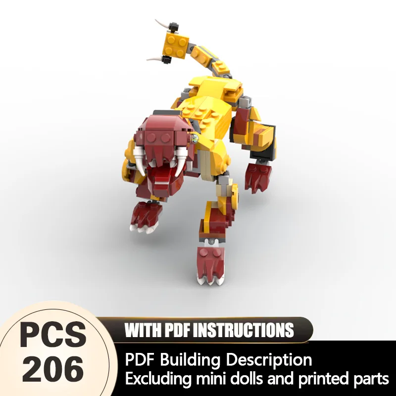 

Creators Animal Series Model MOC Building Bricks Yellow Gouma Modular Technology Gifts Holiday Assemble Children Toys Suit