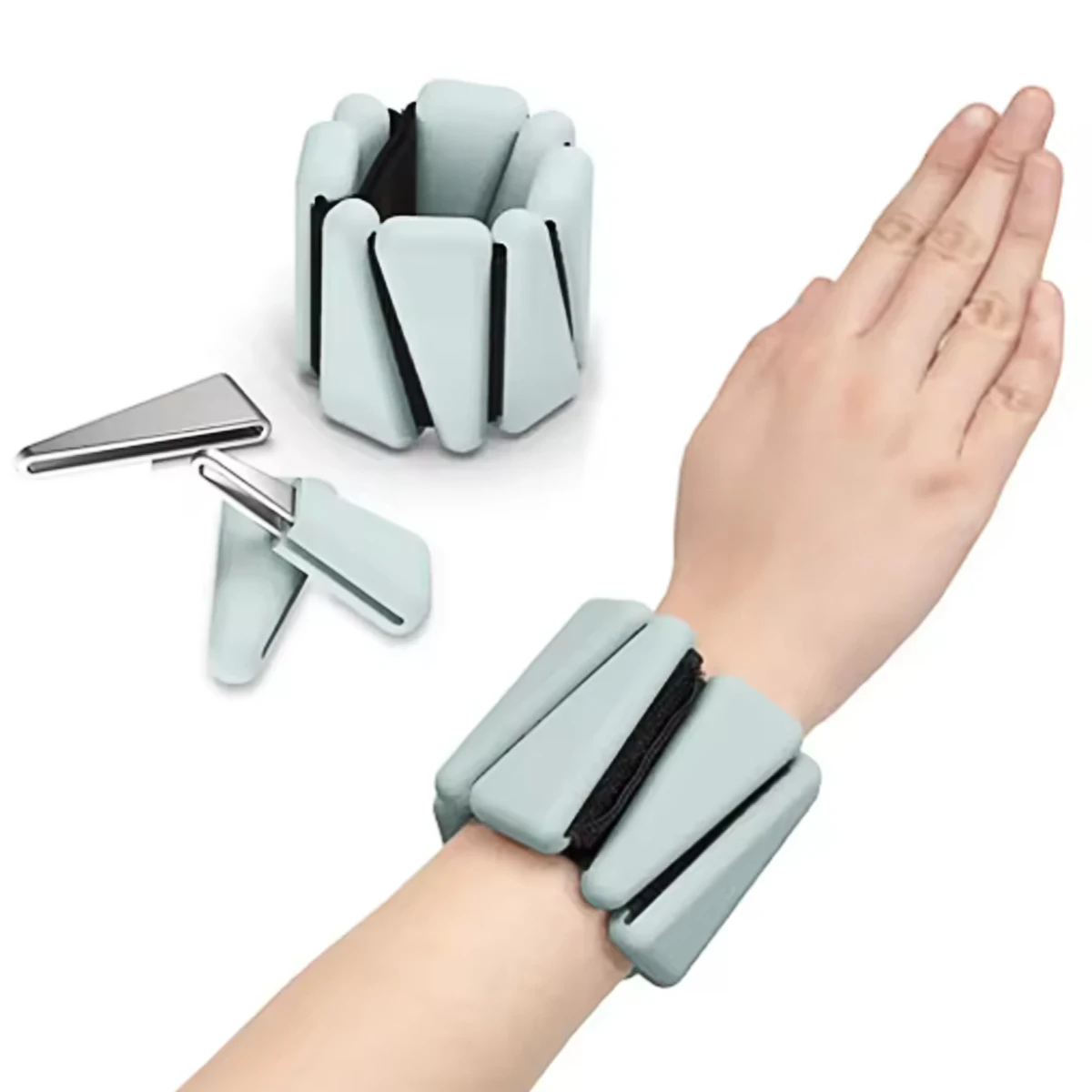 033-2lbs Wrist Weights Yoga Fitness Exercise Triangle Silicone Adjustable Ankle Wrist Protector Weight Bracele Jogging Wristband
