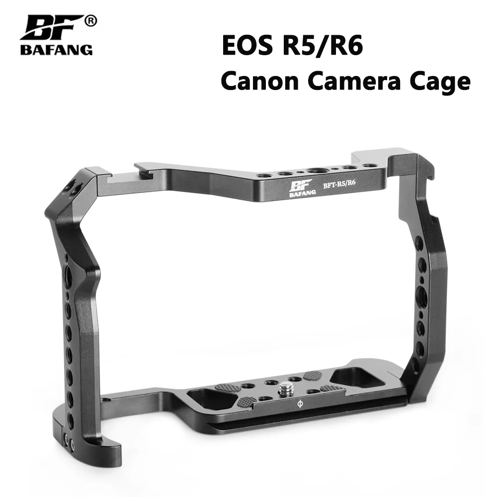 BAFANG CNC Aluminum DSLR Camera Cage Kit Extension Frame with Cold Shoe for Canon R5 R6 R5C DSLR Camera