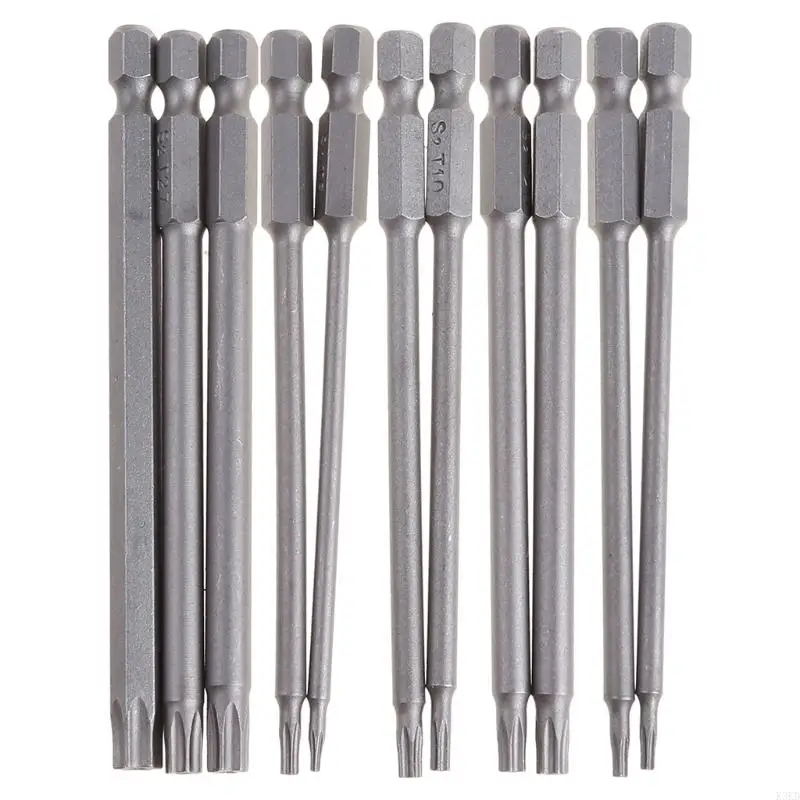 K3kd 11/12pcs conjunto brocas segurança à prova violação torx chave fenda plana para cabeça 1/4" bits sextavados