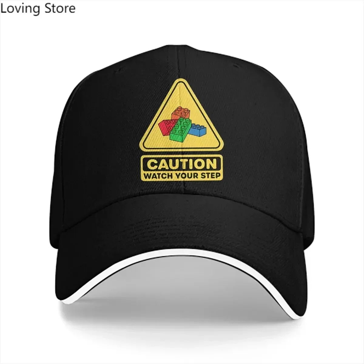 Building Blocks Multicolor Hat Peaked Cap Caution Watch Your Step Toy Brick Building Block AFOL Visor Protection Hats