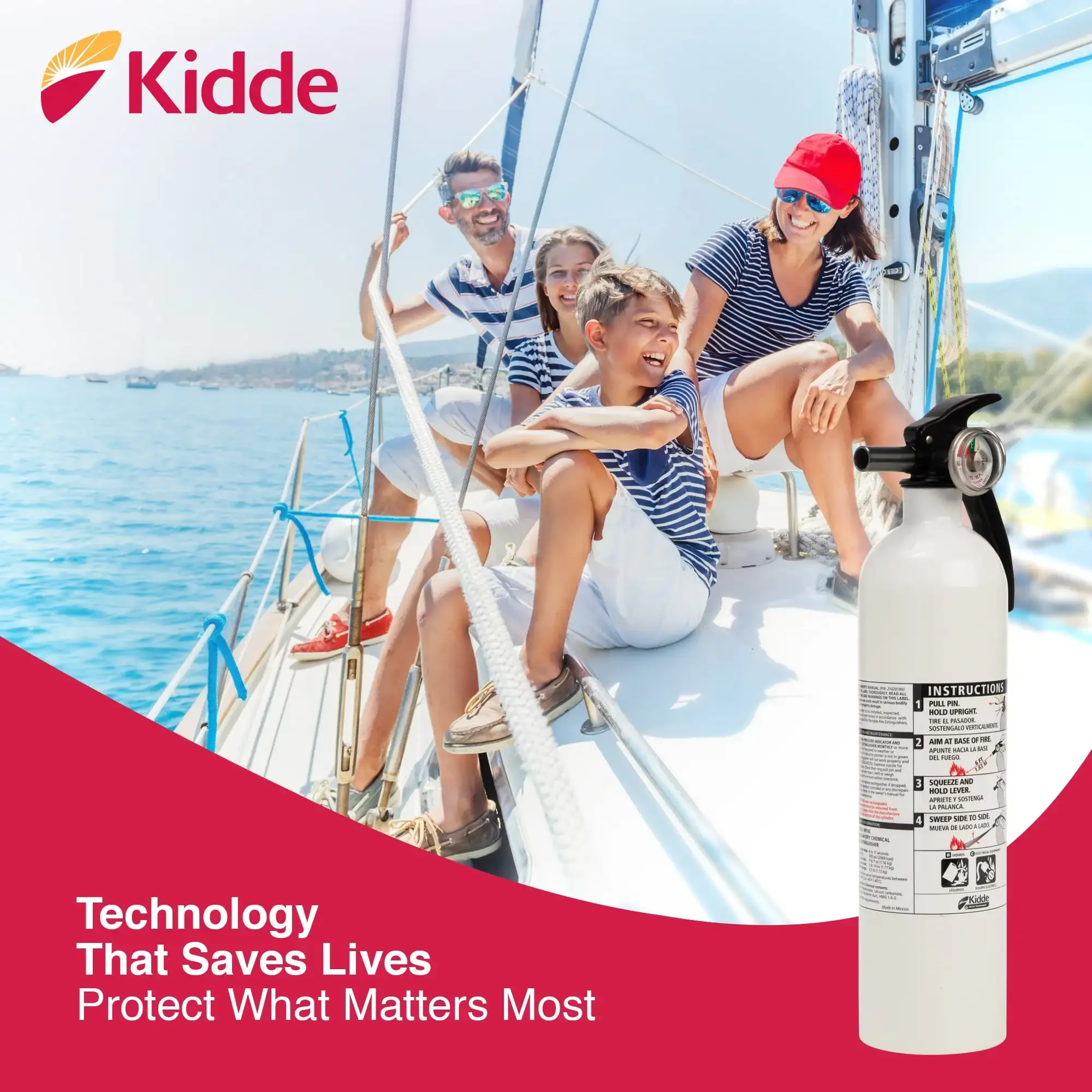 Estintore automatico/marino, contiene 2,9 libbre di agente estintore.