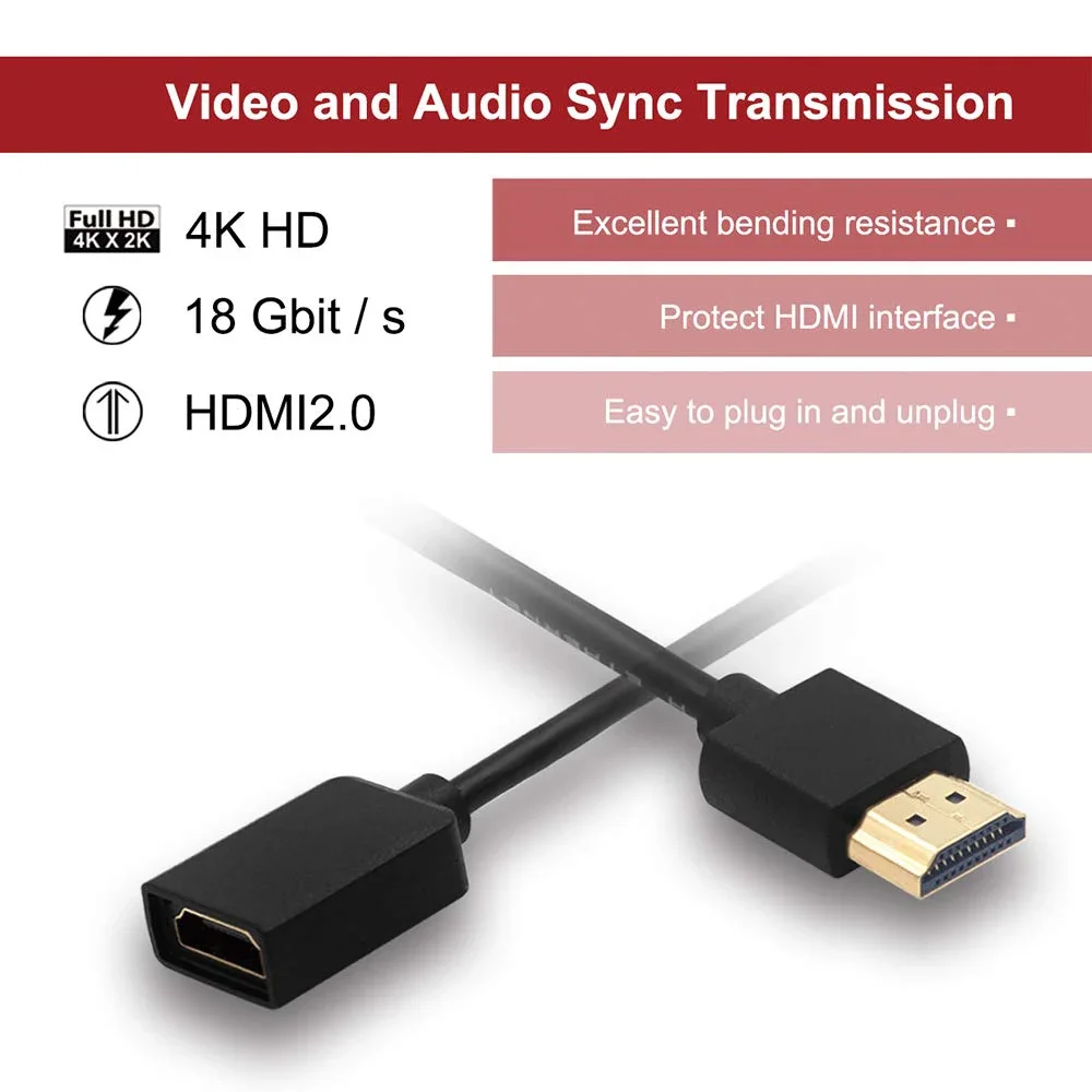 Male to Female M/F Extension Cable MINI HDMI HD Cable MICRO 4K 60HZ Computer Conversion Cable