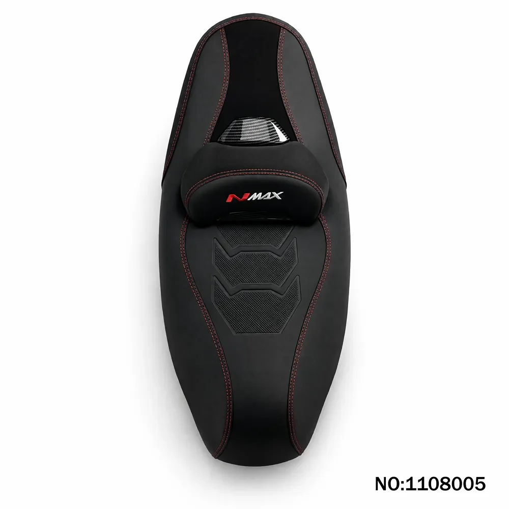 Motorcycle Seat Cushion For NMAX 155 2025, Anti-Slip Replacement Saddle with Carbon Fiber Detail, Ergonomic Driver Comfort