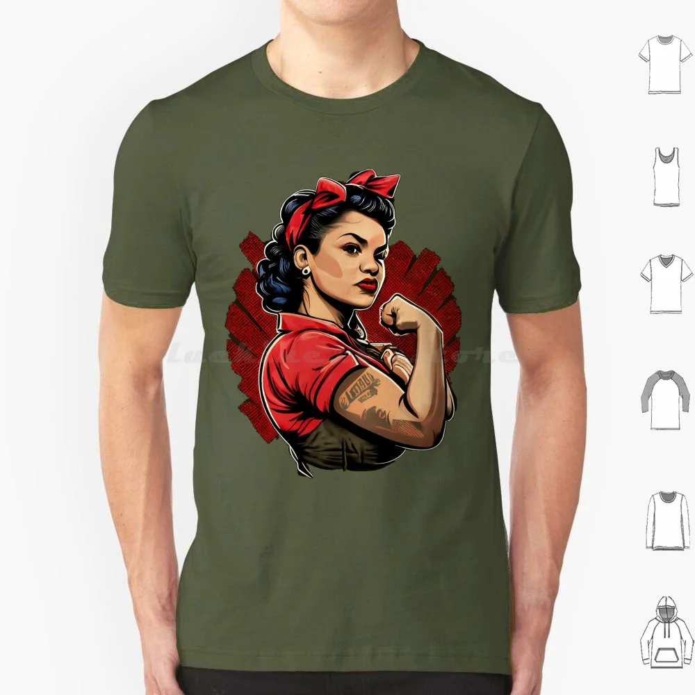 Camiseta Rosalinda The Riveter-Latina Empowerment, talla grande, 100% algodón, empoderamiento latino, Rosalinda The Riveter Rosie The
