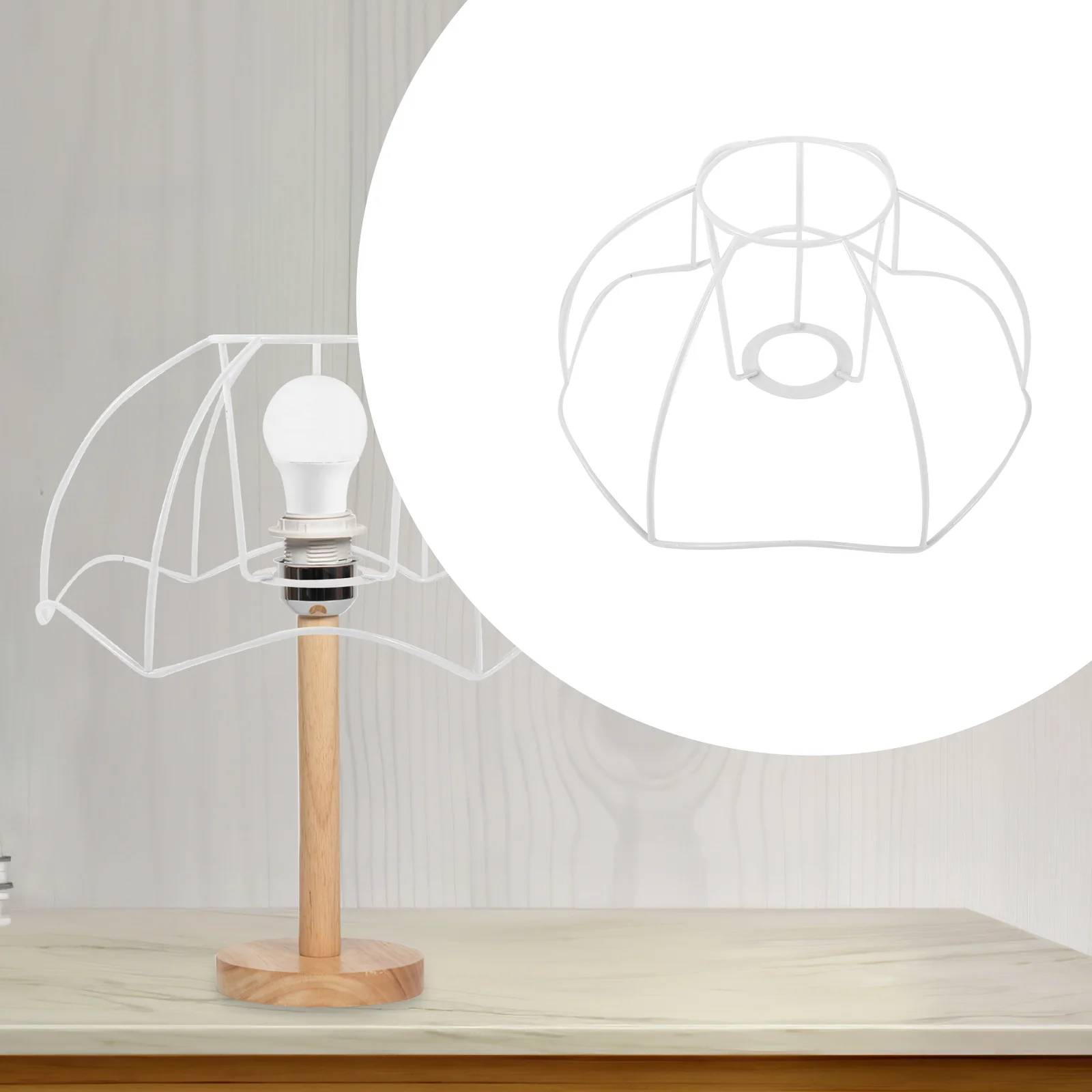 الحديد غطاء مصباح الإطار قوي معدن DIY الجدول غطاء خفيف رفوف الزخرفية سهلة التركيب المنزل مكتب مقهى عاكس الضوء الإطار #3