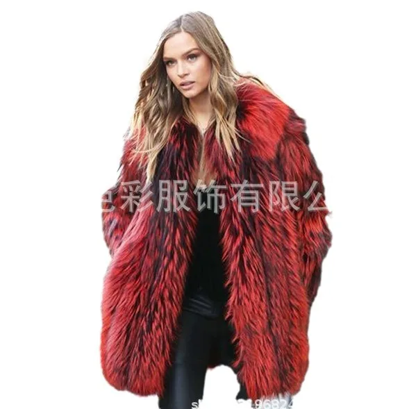European and American Cross-border Amazon Young Lapel Women's Clothing Imitation Fur Jacket Fox Fur Jacket Environmentally Frien